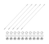 sourcing map 5pcs Double Ended Stud Screws, M3x250mm 304 Stainless Steel Dual Threaded Rod Bolts with Nuts and Flat & Lock Washers Double End Threaded Stud Screw Bolt for House Maintenance