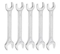 sourcing map 5pcs Double Open End Wrench 13mm x 14mm Metric 15 Degree Offset Angle Small Flat Head Wrench Galvanizing Open Ended Spanner for Automotive Repair Furniture Assembly