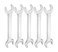sourcing map 5pcs Double Open End Wrench 24mm x 27mm Metric 15 Degree Offset Angle Small Flat Head Wrench Galvanizing Open Ended Spanner for Automotive Repair Furniture Assembly