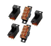 sourcing map 5pcs DPDT 2 Position 6 Terminals Panel Mount Horizontal Slide Switch