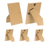 sourcing map 5Pcs Easel Back for Picture Frame, 4 x 6 Inch Replacement Picture Frame Easel Back with Hinged Hangers DIY Photo Backing Board for Photo Frames Tiles, Tabletop Wall Display, Wooden