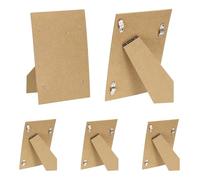 sourcing map 5Pcs Easel Back for Picture Frame, 4" x 6" Replacement Picture Frame Easel Back with Hinged Hangers DIY Photo Backing Board for Photo Frames Tiles, Tabletop Wall Display, Wooden