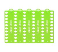 sourcing map 5pcs Embroidery Floss Organizer Cards, Plastic Cross Stitch Thread Organizer with 20 Positions, Thread Storage Winding Plate Board for Thread Craft DIY Sewing, Green
