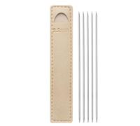 sourcing map 5Pcs Extra Fine Knitting Needles 2.2mm/0.09" Dia 14cm/ 5.5" Length Mini Double Pointed Stainless Steel Short Pin Needle for Sweater Clothing Sock