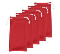 sourcing map 5pcs Eyeglass Pouch Microfiber Sunglasses Storage Bag Portable Drawstring Pouch for Phone Glasses Jewellery, Red