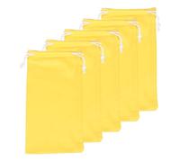 sourcing map 5pcs Eyeglass Pouch Microfiber Sunglasses Storage Bag Portable Drawstring Pouch for Phone Glasses Jewellery, Yellow