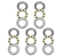 sourcing map 5pcs F10-18M Miniature Thrust Ball Bearings 10mm Bore 18mm OD 5.5mm Thick Chrome Steel with Washers for Conveyor Systems Machine Tools