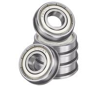 sourcing map 5Pcs F6001ZZ Flanged Ball Bearings, 12 x 28 x 8mm Double Shielded Chrome Steel Deep Groove Bearing, ABEC5