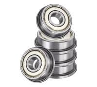 sourcing map 5Pcs F608ZZ Flanged Ball Bearings, 8 x 22 x 7mm Double Shielded Chrome Steel Deep Groove Bearing, ABEC5