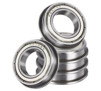 sourcing map 5Pcs F6903ZZ Flanged Ball Bearings, 17 x 30 x 7mm Double Shielded Chrome Steel Deep Groove Bearing, ABEC5