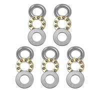 sourcing map 5pcs F8-16M Miniature Thrust Ball Bearings 8mm Bore 16mm OD 5mm Thick Chrome Steel with Washers for Conveyor Systems Machine Tools