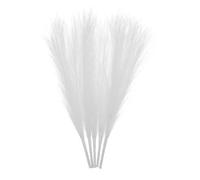 sourcing map 5Pcs Faux Pampas Grass Small 45cm/17.7" Fake Fluffy Pampas Grass 7 Branches Artificial Vase Filler for Home Office Vase Wedding Decoration White