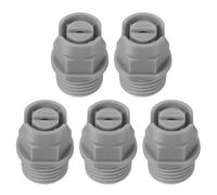 sourcing map 5Pcs Flat Fan Spray Tip, 65 Degree 2mm Orifice Diameter 1/4 Inch Male Thread Fan Shaped Plastic Sprayer Gray Nozzle for Agricultural Industrial Equipment Irrigation Cooling