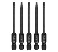 sourcing map 5pcs Flat Hex Head Drill Bit H2.5 (2.5mm) Magnetic Tip 1/4" Hex Shank 75mm (3") Long S2 Steel Metric Hexagonal Screw Driver Screwdriver Bits Wrench Socket, Black
