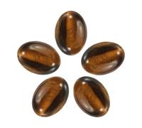 sourcing map 5Pcs Flat Oval Stone, 13 x 18mm Natural Oval Flatback Gemstone Natural Stone Dome Cabs for Jewelry Making DIY Craft Art Project, Tiger's Eye