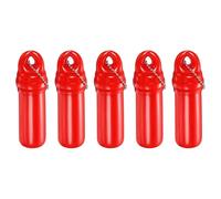 sourcing map 5Pcs Floating Keychain, Float Key Ring Holder with Waterproof Container, Float Key Pendant for Boating, Fishing, Water Sports, Red