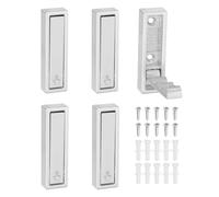sourcing map 5Pcs Folding Coat Hooks, 2.76" Heavy Duty Foldable Wall Hooks Rectangle Wall Mounted Towel Hook Space-Saving for Bathroom Kitchen Entryway Closet, Brushed Nickel