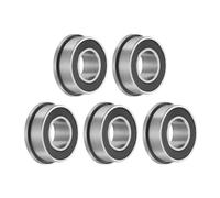 sourcing map 5pcs FR188-2RS Flanged Ball Bearing 1/4 x 1/2 x 3/16 Chrome Steel Double Rubber Seals Miniature Bearing, Deep Groove Ball Bearings, P6 (ABEC 3)
