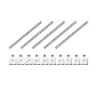 sourcing map 5Pcs Fully Threaded Rod, M5 x 100mm 304 Stainless Steel Fully Threaded Studs with Nuts and Washers for Clamps, Hangers and U-Bolts, Silver