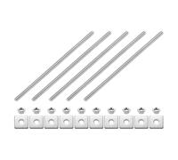 sourcing map 5Pcs Fully Threaded Rod, M6 x 150mm 304 Stainless Steel Fully Threaded Studs with Nuts and Washers for Clamps, Hangers and U-Bolts, Silver
