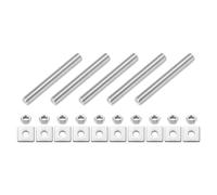 sourcing map 5Pcs Fully Threaded Rod, M8 x 60mm 304 Stainless Steel Fully Threaded Studs with Nuts and Washers for Clamps, Hangers and U-Bolts, Silver