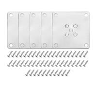 sourcing map 5Pcs Furniture Leg Flat Mounting Plates, 90mm/3.5inch Flat T-Plate Connector Attachment Bracket Base with Screws for Chair Sofa Cabinet Repair
