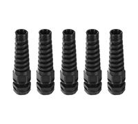 sourcing map 5Pcs G1/4" IP68 Cable Gland Waterproof 4-8mm Adjustable Strain Relief Cord Connector Spiral Nylon Joint Gasket for Cable Wire, Black