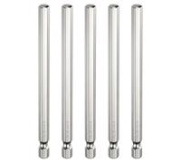 sourcing map 5pcs H1/4 Hex Head Screwdriver Bit 1/4" Flat Tip 1/4" Hex Shank 4" Long Magnetic Hexagonal Screw Drill Bit Wrench Chrome Plated Power Driver Socket