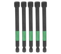 sourcing map 5pcs H10 Flat Hex Head Screwdriver Bit 10mm Metric Tip 1/4" Hex Shank 100mm (4") Long Magnetic Hexagonal Screw Drill Bit Wrench Black Phosphate S2 Steel Power Driver Socket