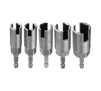 sourcing map 5pcs H11/13/15/17/19 Wing Nut Driver Set 11mm/13mm/15mm/17mm/19mm Metric 6-Point Socket 1/4" Hex Shank Power Deep Slot Wing Nut Drill Bit Wrench for Panel Nuts Bolts Screw Eyes