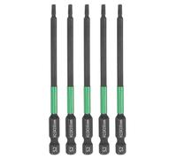 sourcing map 5pcs H2.5 Flat Hex Head Screwdriver Bit 2.5mm Metric Tip 1/4" Hex Shank 100mm (4") Long Magnetic Hexagonal Screw Drill Bit Wrench Black Phosphate S2 Steel Power Driver Socket