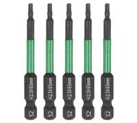 sourcing map 5pcs H2.5 Flat Hex Head Screwdriver Bit 2.5mm Metric Tip 1/4" Hex Shank 65mm (2.6") Long Magnetic Hexagonal Screw Drill Bit Wrench Black Phosphate S2 Steel Power Driver Socket