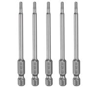 sourcing map 5pcs H2.5 Hex Head Drill Bit Wrench 2.5mm Metric Flat Tip 1/4" Hex Shank 100mm (4") Long Magnetic Hexagonal Screw Driver Socket Industrial Screwdriver Power Bits