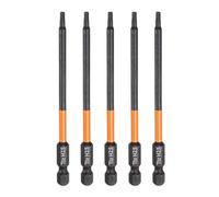 sourcing map 5pcs H2.5 Hex Head Drill Bit Wrench 2.5mm Metric Flat Tip 1/4" Hex Shank 100mm (4") Long Magnetic Black Phosphate Hexagonal Screw Driver Socket Industrial Screwdriver Power Bits