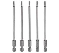 sourcing map 5pcs H2.5 Hex Head Drill Bit Wrench 2.5mm Metric Flat Tip 1/4" Hex Shank 110mm (4.3") Long Magnetic Hexagonal Screw Driver Socket Industrial Screwdriver Power Bits