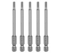 sourcing map 5pcs H3.0 Hex Head Drill Bit Wrench 3mm Metric Flat Tip 1/4" Hex Shank 100mm (4") Long Magnetic Hexagonal Screw Driver Socket Industrial Screwdriver Power Bits