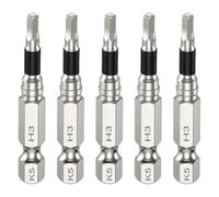 sourcing map 5Pcs H3 Flat Hex Head Screwdriver Bit 3mm Metric Tip 1/4" Hex Shank 2" (50mm) Long Magnetic Screw Driver Drill Bit Wrench for Hexagonal Socket Head Screws Bolts