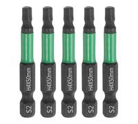 sourcing map 5pcs H4 Flat Hex Head Screwdriver Bit 4mm Metric Tip 1/4" Hex Shank 50mm (2") Long Magnetic Hexagonal Screw Drill Bit Wrench Black Phosphate S2 Steel Power Driver Socket