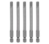 sourcing map 5pcs H5.0 Hex Head Drill Bit Wrench 5mm Metric Flat Tip 1/4" Hex Shank 100mm (4") Long Magnetic Hexagonal Screw Driver Socket Industrial Screwdriver Power Bits