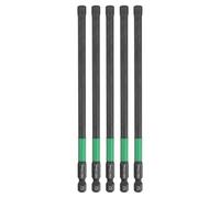 sourcing map 5pcs H6 Flat Hex Head Screwdriver Bit 6mm Metric Tip 1/4" Hex Shank 150mm (6") Long Magnetic Hexagonal Screw Drill Bit Wrench Black Phosphate S2 Steel Power Driver Socket