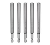 sourcing map 5pcs H8.0 Hex Head Drill Bit Wrench 8mm Metric Flat Tip 1/4" Hex Shank 110mm (4.3") Long Magnetic Hexagonal Screw Driver Socket Industrial Screwdriver Power Bits