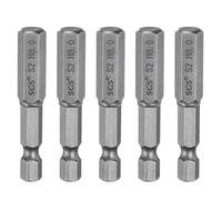 sourcing map 5pcs H8.0 Hex Head Drill Bit Wrench 8mm Metric Flat Tip 1/4" Hex Shank 50mm (2") Long Magnetic Hexagonal Screw Driver Socket Industrial Screwdriver Power Bits