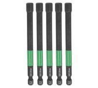 sourcing map 5pcs H8 Flat Hex Head Screwdriver Bit 8mm Metric Tip 1/4" Hex Shank 100mm (4") Long Magnetic Hexagonal Screw Drill Bit Wrench Black Phosphate S2 Steel Power Driver Socket