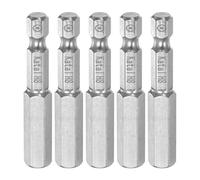 sourcing map 5pcs H8 Hex Screwdriver Bit 1/4" Hex Shank 2" Length Magnetic Security Tamper Proof Screw Driver Power Tool
