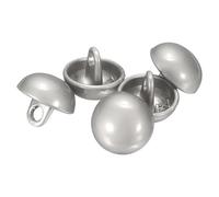 sourcing map 5pcs Half-Domed Metal Sewing Buttons, 10mm / 3/8" Half Round Mushroom Pearl Cap Metal Buttons with Shank for Blazer Suit, Coat, Jacket Cloth Garment Decoration, Misty Silver