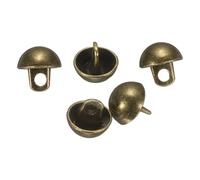 sourcing map 5pcs Half-Domed Metal Sewing Buttons, 9mm / 11/32" Half Round Mushroom Pearl Cap Metal Buttons with Shank for Blazer Suit, Coat, Jacket Cloth Garment Decoration, Bronze