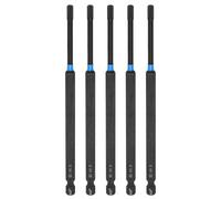 sourcing map 5pcs Hex Head Wrench Drill Bit 4mm(H4) 1/4" Hex Shank 6"(150mm) Length S2 Steel Magnetic Hexagon Impact Drivers Metric Screwdriver Bit