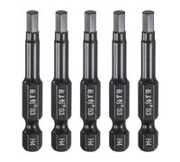 sourcing map 5pcs Hex Head Wrench Drill Bit 4mm(H4) Metric 1/4" Hex Shank 2"(50mm) Length S3 Steel Magnetic Impact Drivers Screwdriver Bit Industrial Grade Hexagon Electric Drill Bits