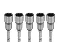 sourcing map 5pcs Hex Nut Driver Drill Bit 12mm Metric 6-Point Socket 1/4" Hex Shank Magnetic Setter CR-V Steel Bolt Sockets for Power Drills Impact Drivers, 2.56" (65mm) Long