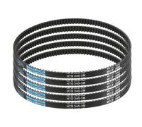 sourcing map 5pcs HTD-3M Rubber Timing Belt 115 Teeth, 345mm Pitch Length x 6mm Width x 2.4mm Height, Closed Loop Pulley Timing Belt